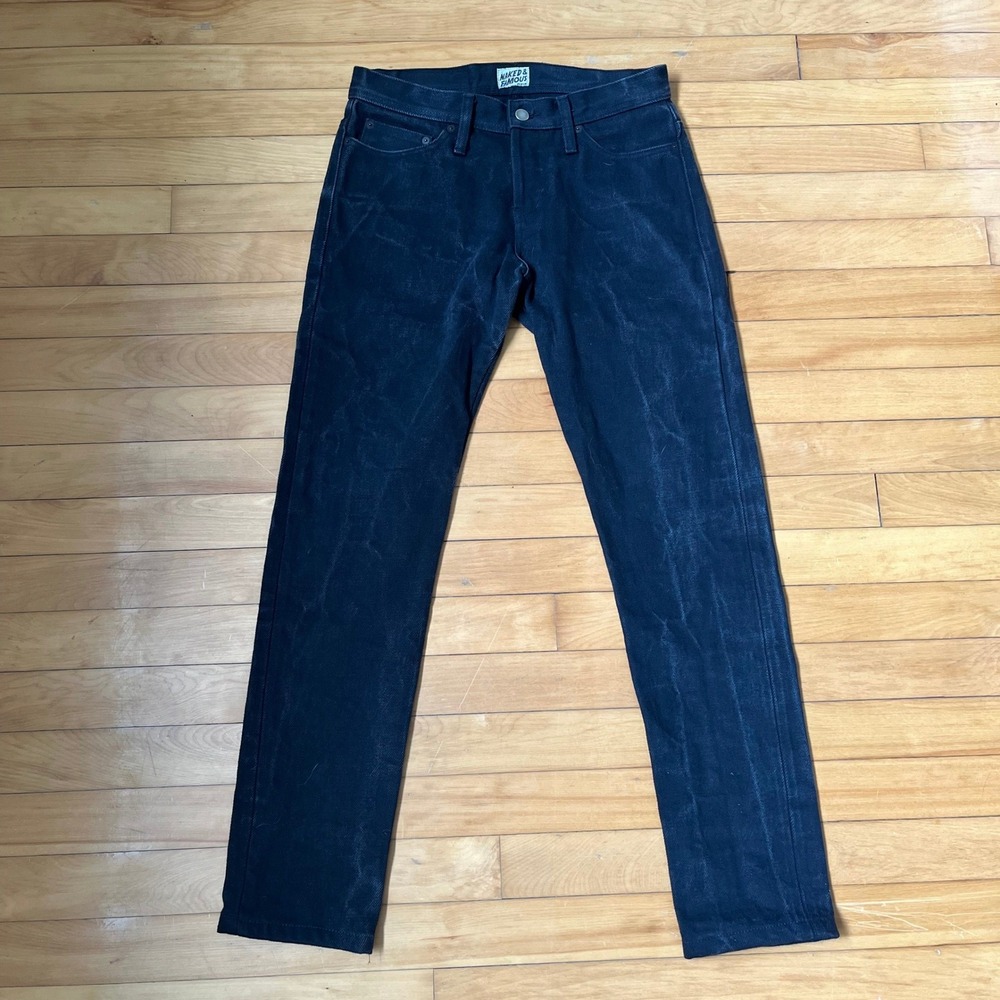 Naked & Famous Weird Guy Black Selvedge Denim Jeans Mens 31 Cool Black Wash